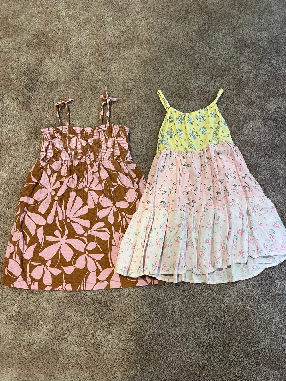 Pink & Brown Floral Sundress 4T for Girls - Lightweight Summer Dress